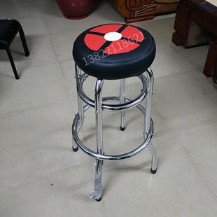 高脚圆凳酒吧座垫游乐场椅子不锈钢凳子游戏厅简约游戏机凳