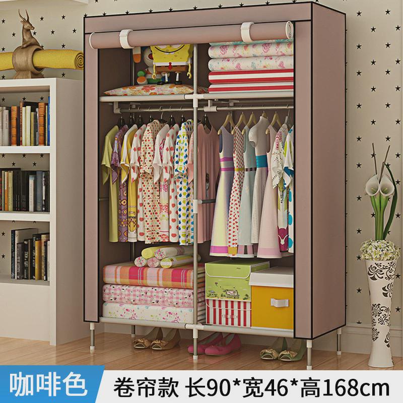 简易衣柜布衣柜防尘出租房用单人小号宿舍卧室家用挂衣钢管收新品