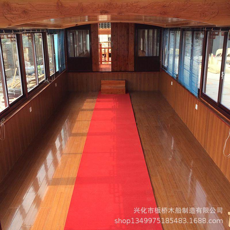 厂家销售电动观光画舫船旅游景观木船接待餐饮住宿船仿古豪华游船