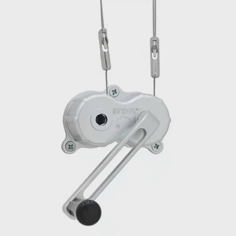 hx晾衣架升降器器双杆式凉衣架配件手摇执手摇把手柄三孔通用