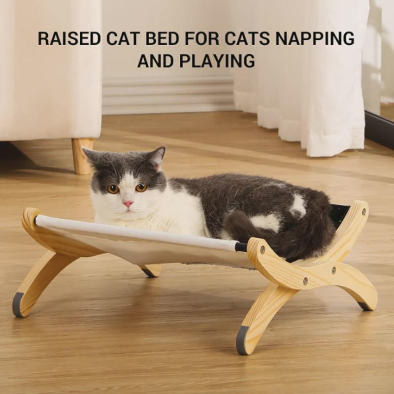 猫床猫窝木制宠物垫子四季可用夏季猫咪秋千吊床可拆洗小狗行军床
