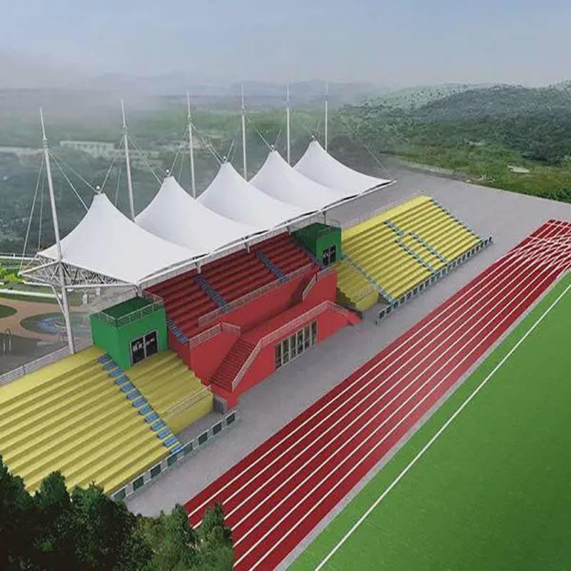 膜结构看台雨棚户外景观膜结构看台篮球场体育遮阳防雨棚看台