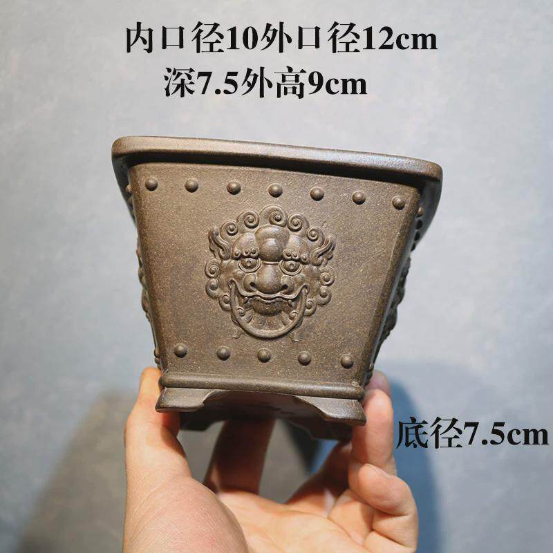 紫砂花盆四方盆小微长方六方形浅盆菖蒲月季盆景多肉姬松柏竹节图片