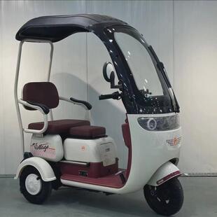 新款带棚电动三轮车小型成人用电动三轮车休闲代步车老年人孩子