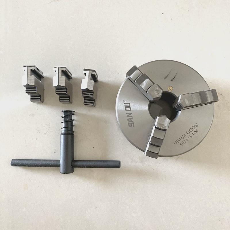 小车床三爪卡盘四爪爪定心卡盘联动卡盘100mm125mm卡盘四自单动
