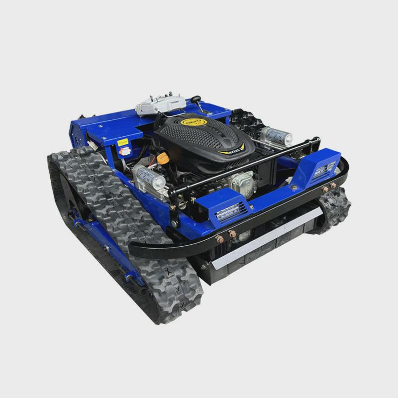 履带式小型遥控割草机园林大棚除草自走式机油电混动遥控割草机