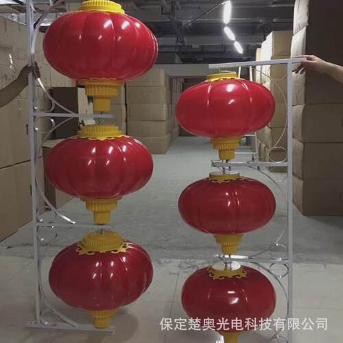 亚克力户外防水灯笼串路灯杆灯笼市政景观道路亮化工程led红灯笼
