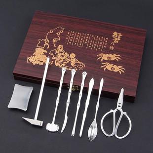 金扬不锈钢吃蟹工具蟹八件勺吃傍蟹工具蟹挑蟹叉蟹套装可混批