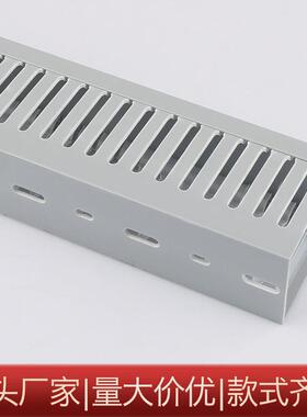 pvc细齿线槽plc弱电柜布线槽阻燃灰色密开口u型齿pvc线槽整箱