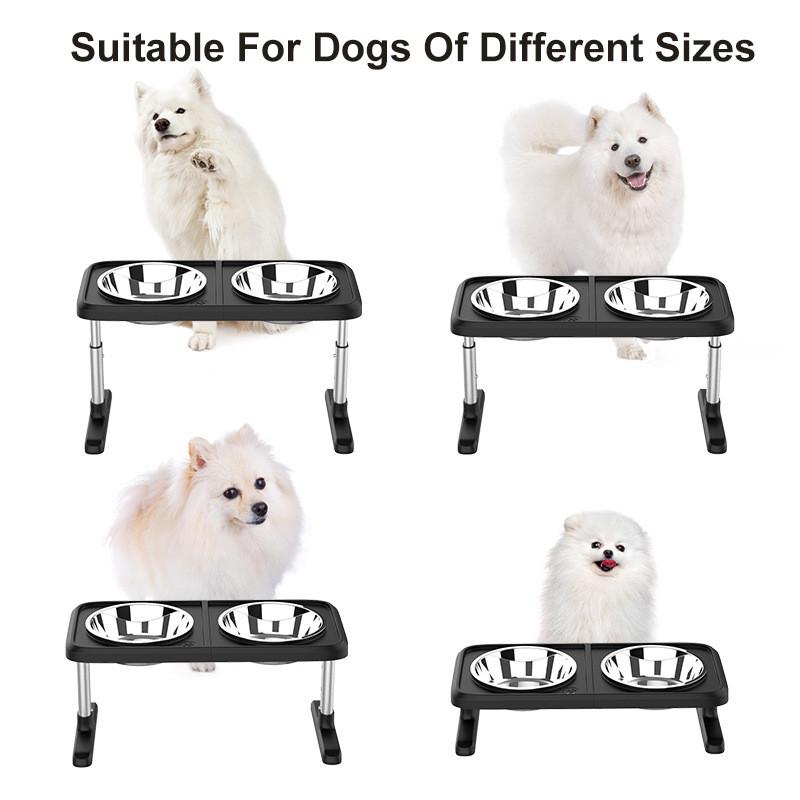 宠物升降桌可折叠猫狗喝水不锈钢调节高低狗碗碗慢食双碗宠物用品