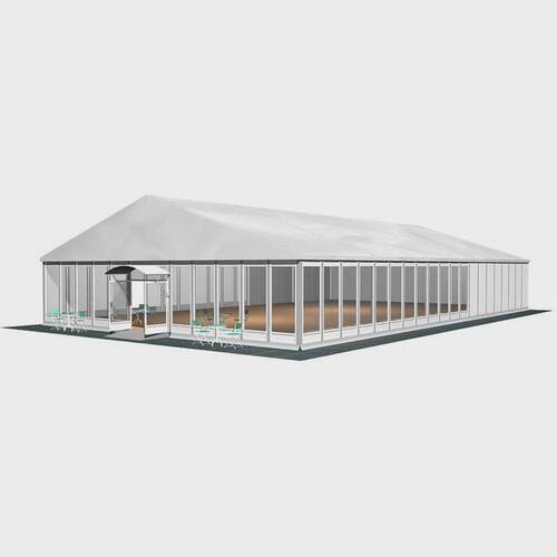 生产车展临时展厅帐篷大型铝合金玻璃幕墙篷房户外篷房玻璃透明
