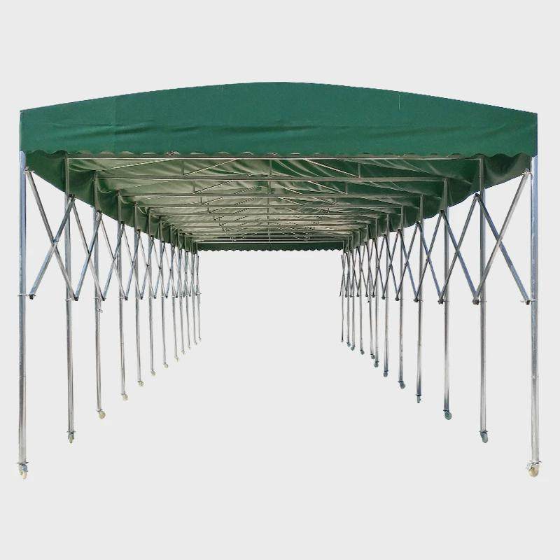 厂家直销物流活动推拉蓬户外篮球场遮阳雨棚手动伸缩式帐篷