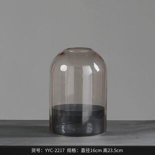 Bestwest几何两体玻璃花瓶摆件餐桌插花瓶软装饰品创意软装饰品