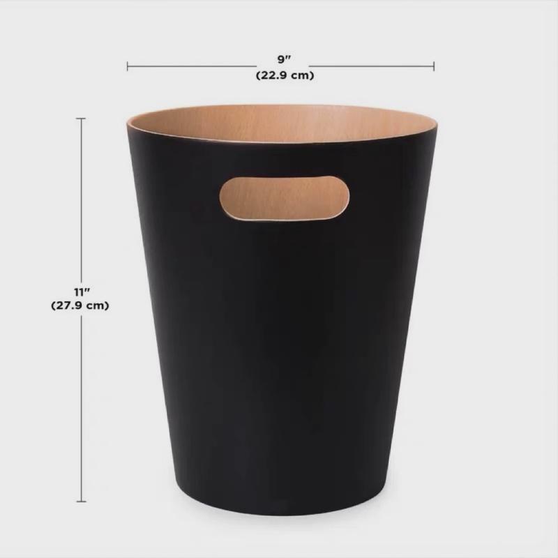 桶垃圾桶木制桶创意客厅办公家用杂物筒无盖圆桶形收纳收纳