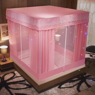 蚊帐家用新款全包2023防摔遮光布宝宝儿童纹账底帘一体式床幔卧室