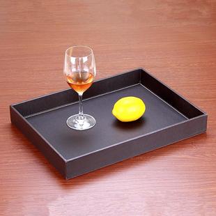 家用皮革长方形收纳盘会所托盘酒店客房酒水托盘典礼颁奖托盘