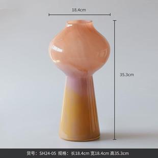 Bestwest花瓶摆件客厅插花轻奢高级感玻璃水培插花琉璃创意花器