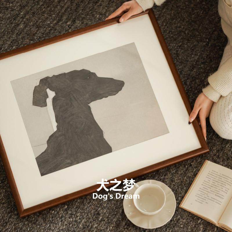 线稿日记「犬之梦」装饰画/卧室挂画客餐厅入户玄关背景墙落地,家居饰品,现代装饰画,淘宝优惠券,粉丝福利购,淘宝优惠卷