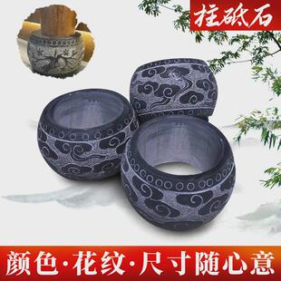 石雕青石墩仿古柱鼓墩柱柱墩底座石墩子圆墩空心石柱础柱顶石