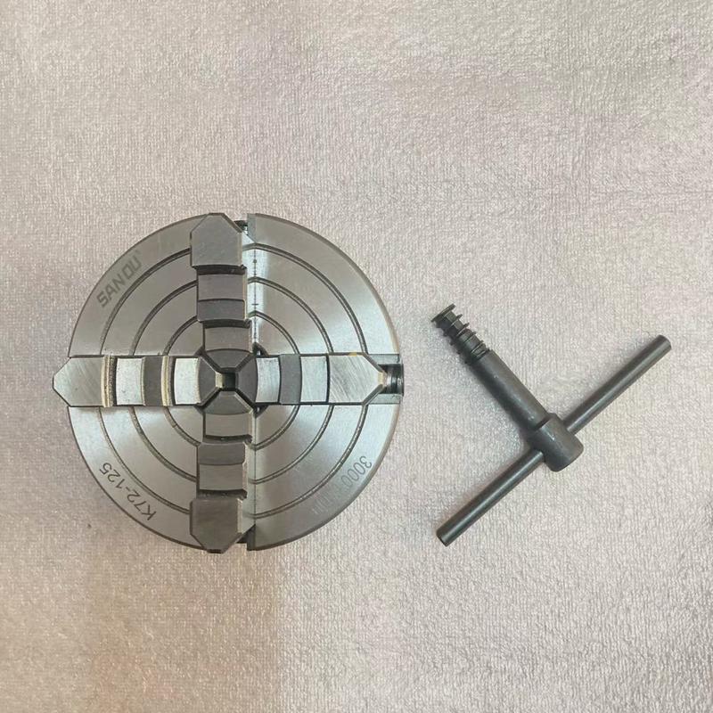小车床三爪卡盘四爪自定心卡盘联动卡盘100mm125mm卡盘四爪单动