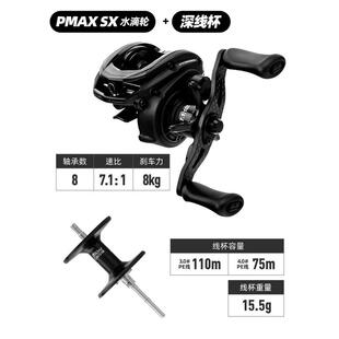 阿布pmaxsx水滴轮微物打黑雷强p5泛用金属渔轮远投路亚筏钓渔线轮