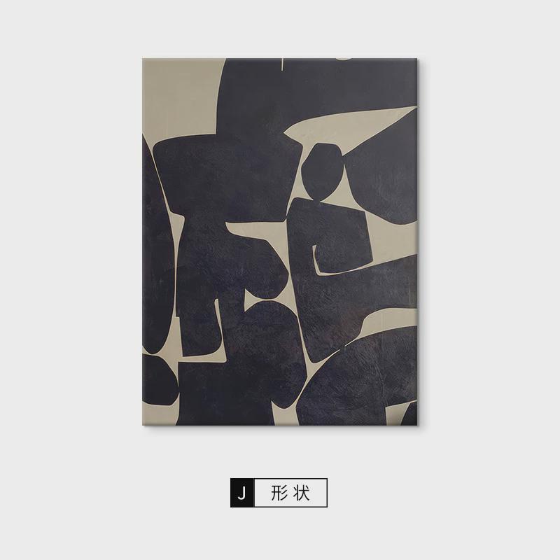 时光赤贫风装饰画客厅纯手绘抽象油画样板间竖版色块背景墙挂画图片