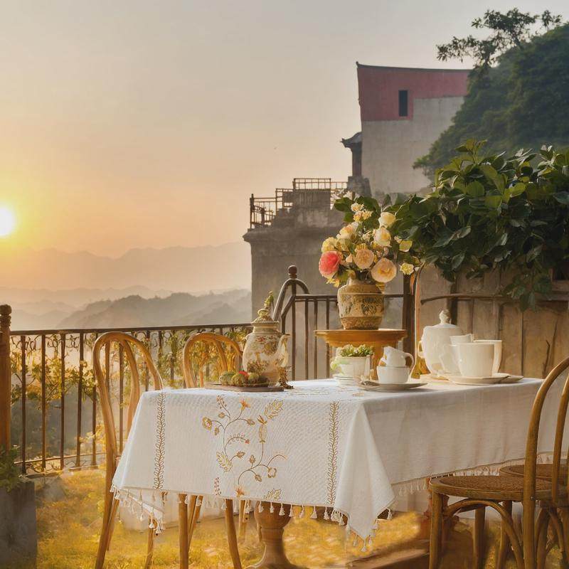 棉麻布艺欧式简约绣花桌布长方形餐桌文艺庭院户外餐桌垫防尘耐脏