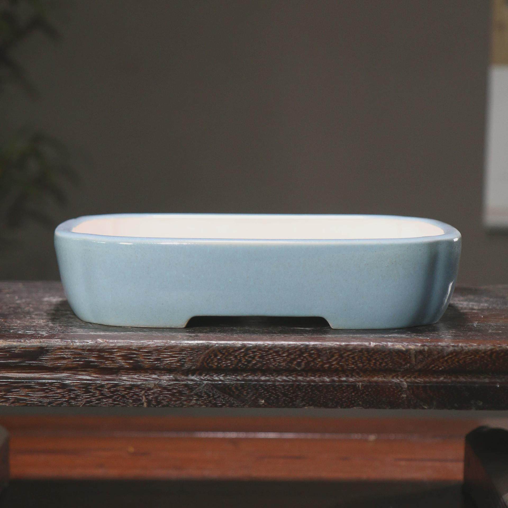 紫砂花盆长方形抽角四方形陶瓷盆景盆日式手工传统器形觅陶乡