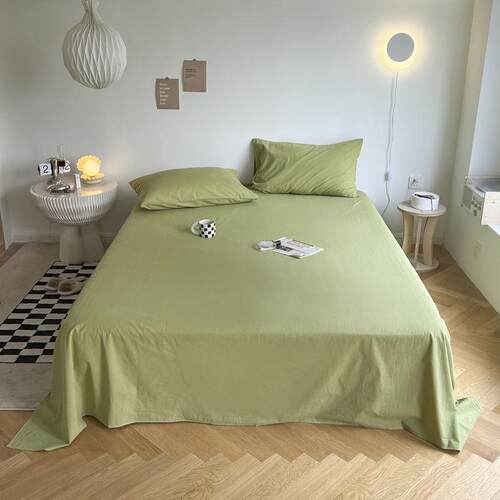King Size bed sheets fitted sheet pillow cases 纯色床笠枕套1