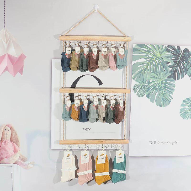 原木袜子展示架饰品陈列收纳上墙挂架实木袜架服装店挂墙货架,收纳整理,木质衣架,淘宝优惠券,粉丝福利购,淘宝优惠卷