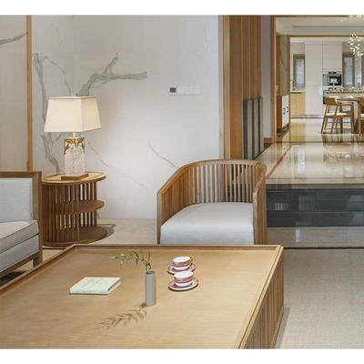 99ch新中式实木沙发现代简约酒店民宿茶楼禅意布艺原木色客厅家具