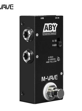 热销m-vave电吉他选择aby路线选择器通道切换线路单块效果器控制