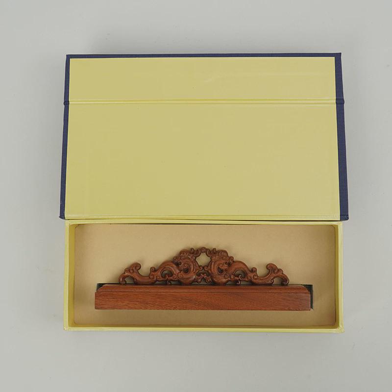 木制毛笔笔架笔托红檀木雕刻双龙文房四宝搁笔搁笔镇纸一体笔山