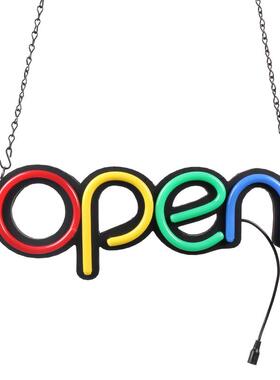 东阳店名软管复古酒吧霓虹灯字母发光管led广告牌40*15cmopen牌