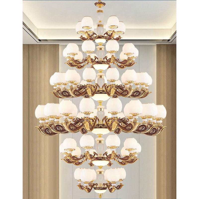 三层欧式别墅客厅灯跃层楼中楼中空大厅酒店复式楼大吊灯五层灯具