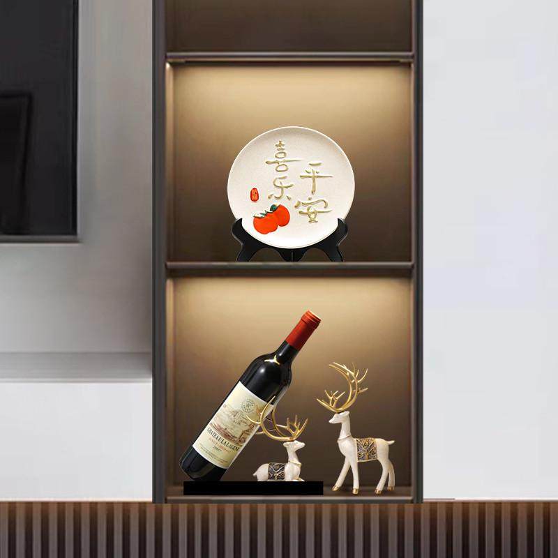 新中式家居酒柜铃兰鹿红酒架摆件餐边柜装饰客厅玄关乔迁新居礼品,家居饰品,桌面摆件,淘宝优惠券,粉丝福利购,淘宝优惠卷
