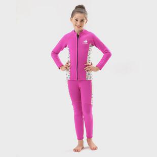 2.5mm儿童潜水服男保暖游泳分体长袖 潜水衣女防晒帆船浮潜服套装