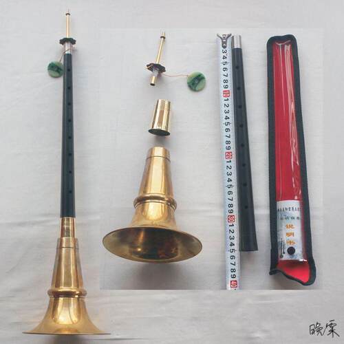 降a调唢呐专业演奏级黑檀木吹奏乐器九孔锁呐a调花鼓剧祁剧乌木