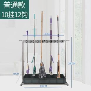 落地式不锈钢挂架免打孔墩布拖把扫把架移动式架可移动沥水整理架