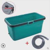 2f长方形家用加厚拖把桶洗大水桶大容量塑料桶带滑轮出水口可配水