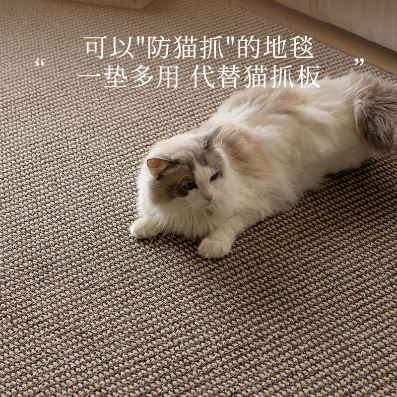 日式茶室地毯客厅2024新款摄影棚沙发卧室床边猫抓板地垫仿剑麻