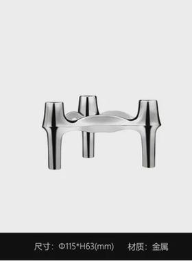 现代北欧金属分子烛台摆件轻奢极简堆叠艺术家居装饰品搭配工艺品