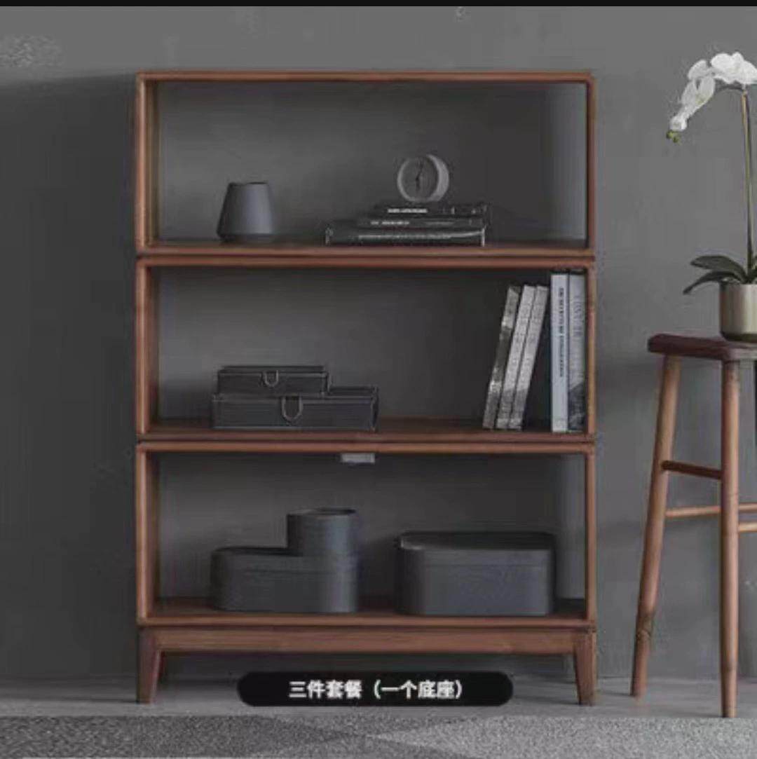 严选组合格子柜柜子边几角几实木日式自由组合书架储物柜方格创意