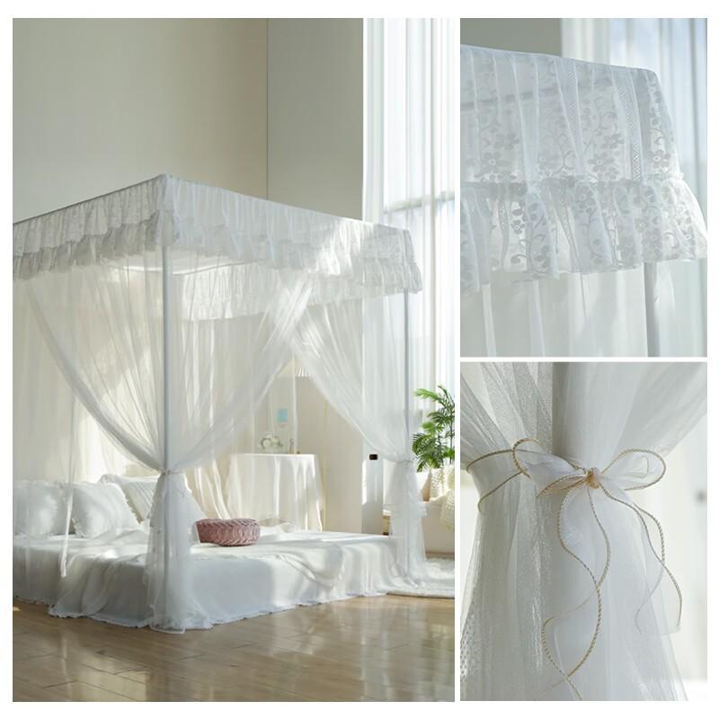 蚊帐家用卧室新款1米8x2米白色落地蚊帐1米5床儿童公主蚊帐新品
