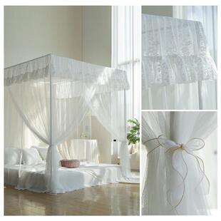 蚊帐家用卧室新款1米8x2米白色落地蚊帐1米5床儿童公主蚊帐新品