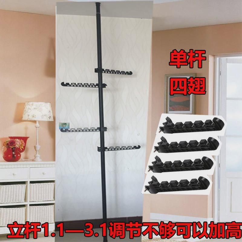 顶天立地晾衣架落地伸缩单杆卧室阳台不锈钢简易晾衣杆家用置新品