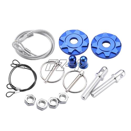 汽车引擎机盖锁盖改装拉线机发动机盖锁铝合金通用款