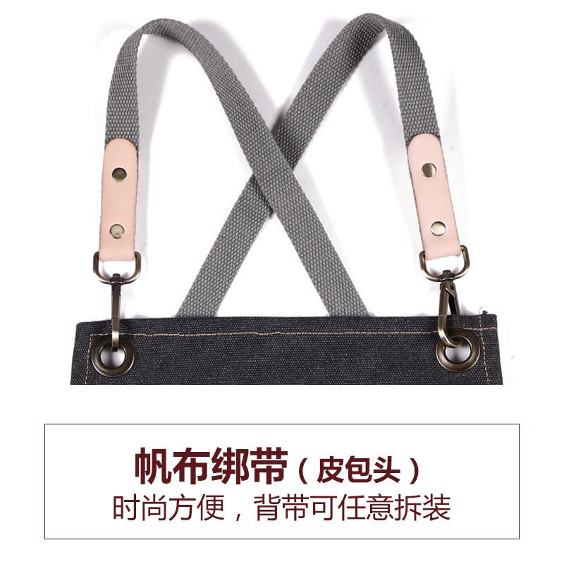 帆布围裙加厚耐磨高级咖啡师女工装男式烘焙专用餐饮牛仔围腰订制