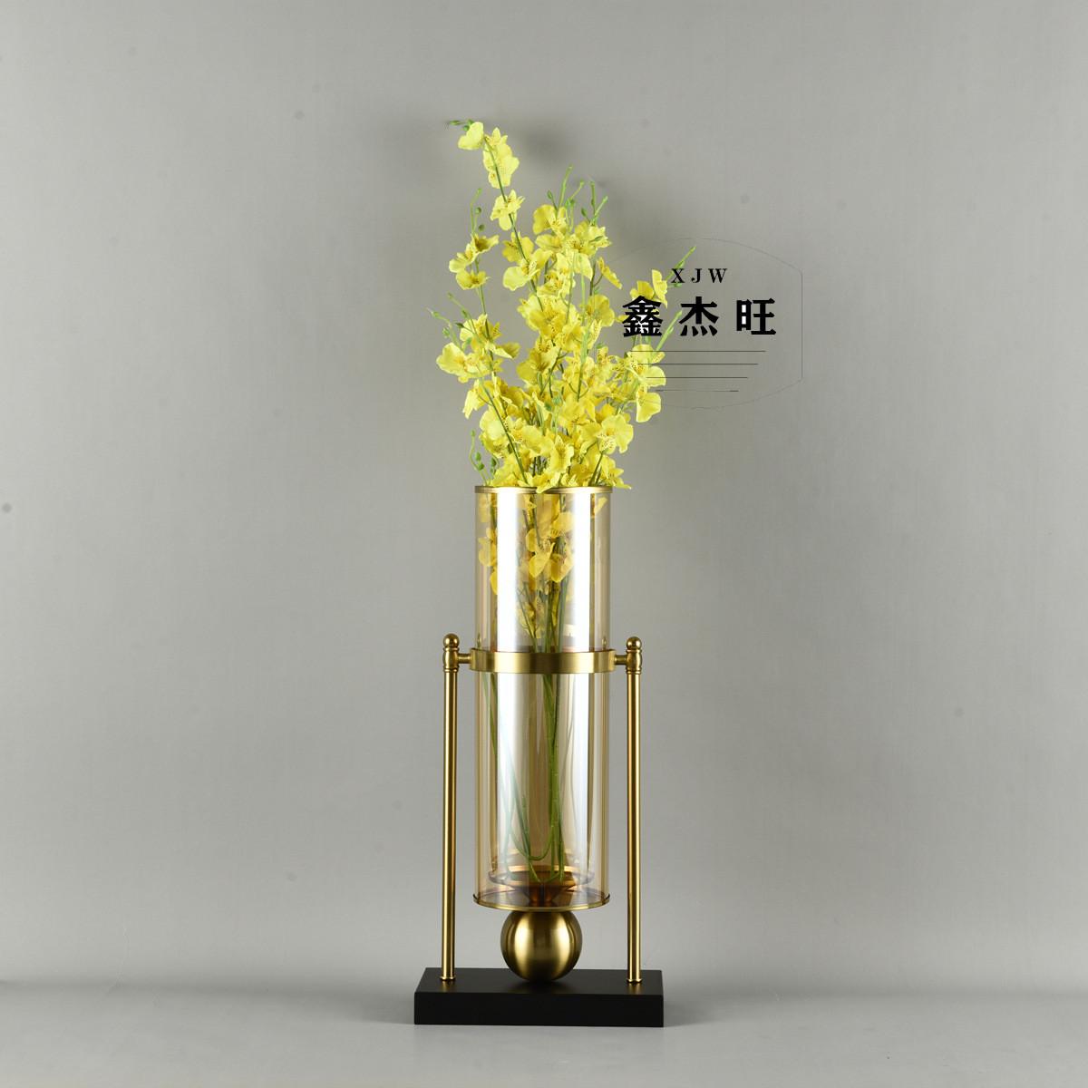 仿真美式花瓶客厅摆件欧式餐桌轻奢软装饰品客厅创意干花插花摆设