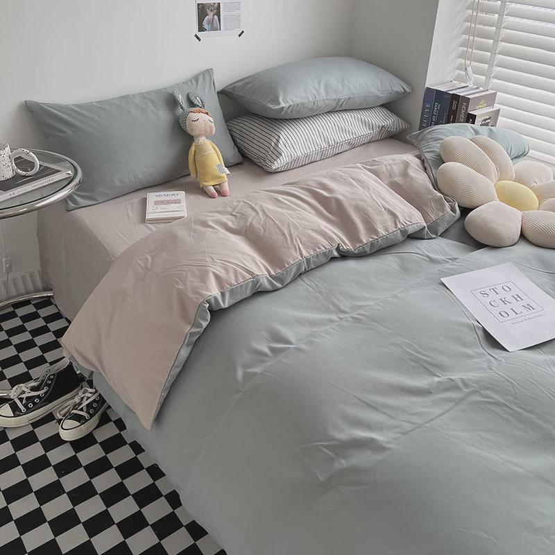 加厚磨毛床单被套单件2*2.3米学生宿舍单人加绒三件套ins月光雾蓝